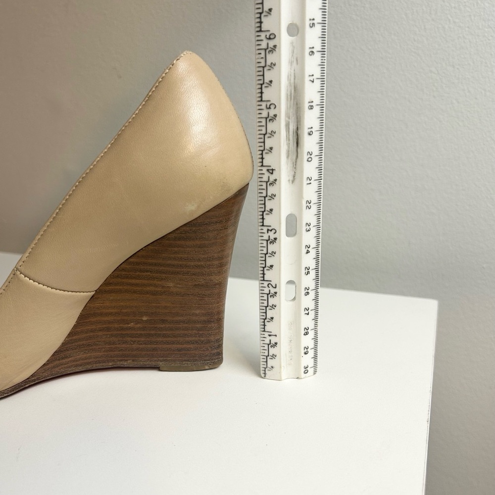 Authentic Christian Louboutin Leather Stacked Wood Wedge Heel Pumps - Picture 12 of 12